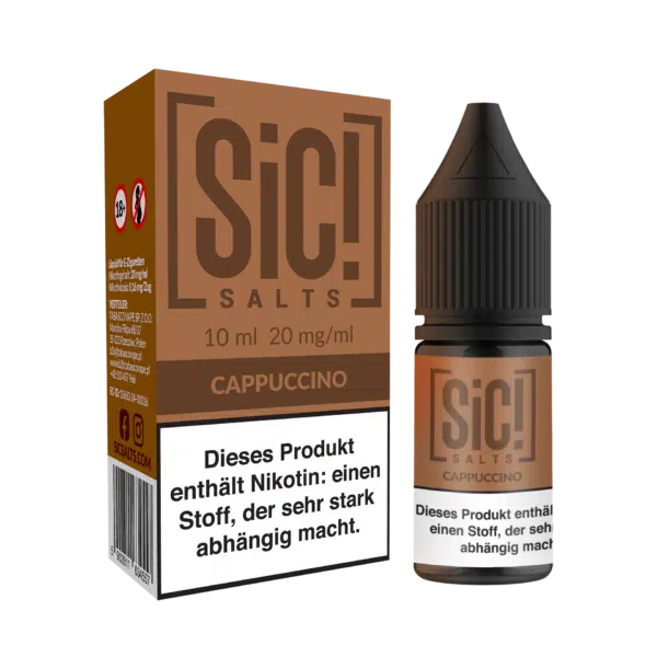 SiC Salt Liquid Cappucino mit Box und Flasche