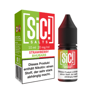 SiC Salt Liquid Strawberry Rhubarb mit Box und Flasche