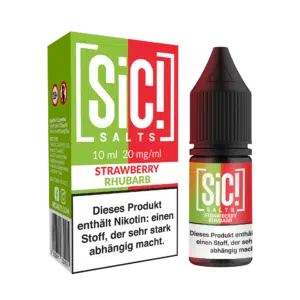 SiC Salt Liquid Strawberry Rhubarb mit Box und Flasche