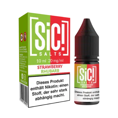 SiC Salt Liquid Strawberry Rhubarb mit Box und Flasche