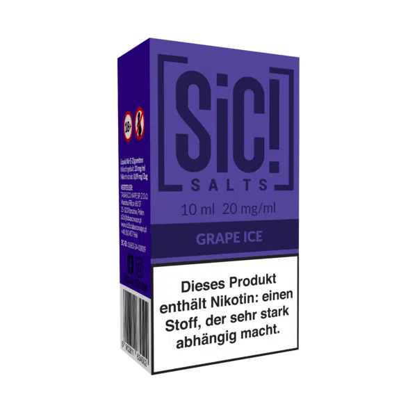 Sic! Salt Grape Ice 20mg 10ml Box