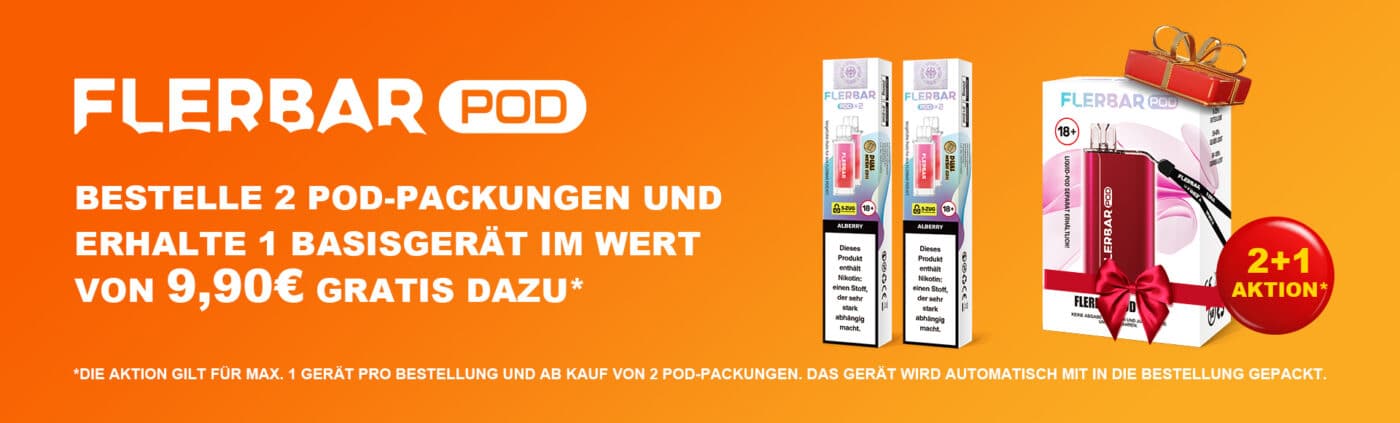 Flerbar Pods Aktion Banner mit Gratis Gerät