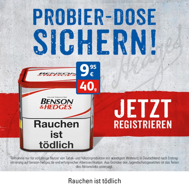 Benson neue Registrierungs Aktion