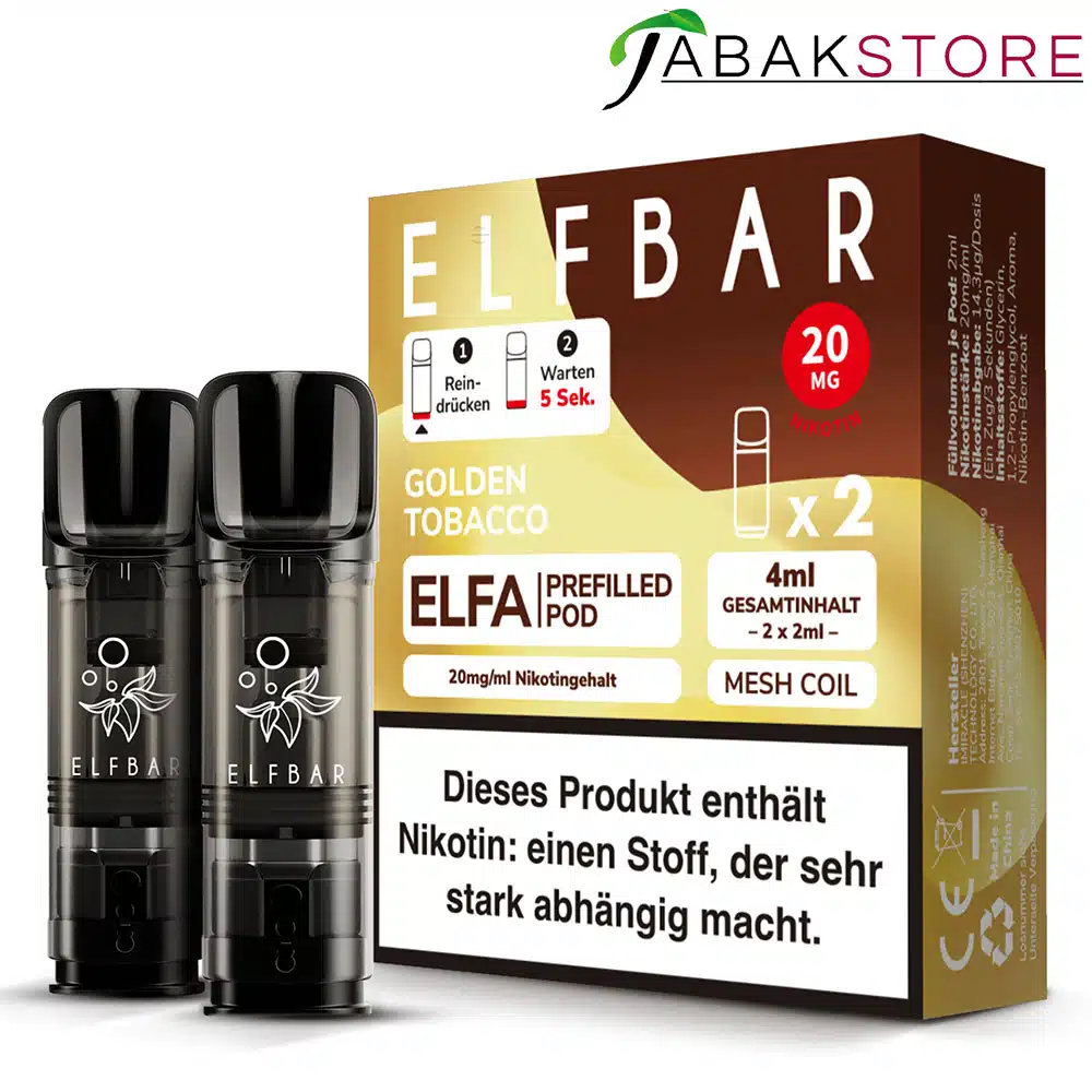 ELFA | Golden Tobacco | Liquid Pod | 20mg | 2er Pack