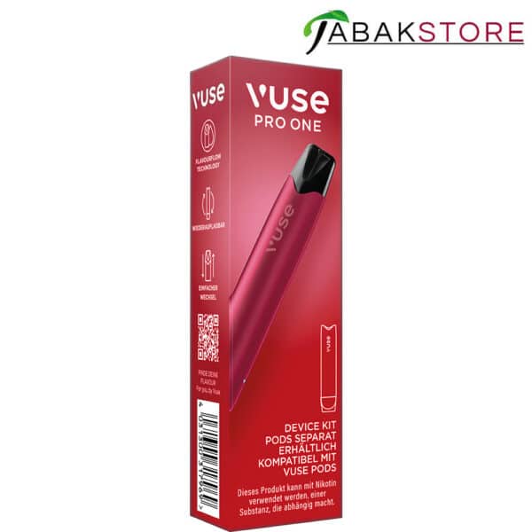 Vuse-Pro-One-Device-Pen-Red-mit-Verpackung-Links