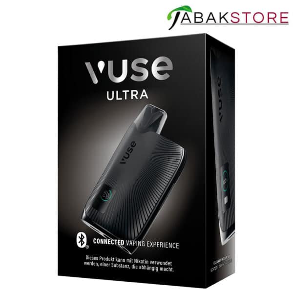 Vuse-Ultra-Device-Black-in-der-Verpackung von Rechts
