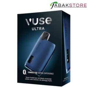 Vuse-Ultra-Device-Blau-in-der-Verpackung-von-Links