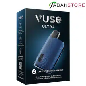 Vuse-Ultra-Device-Blau-in-der-Verpackung-von-Rechts