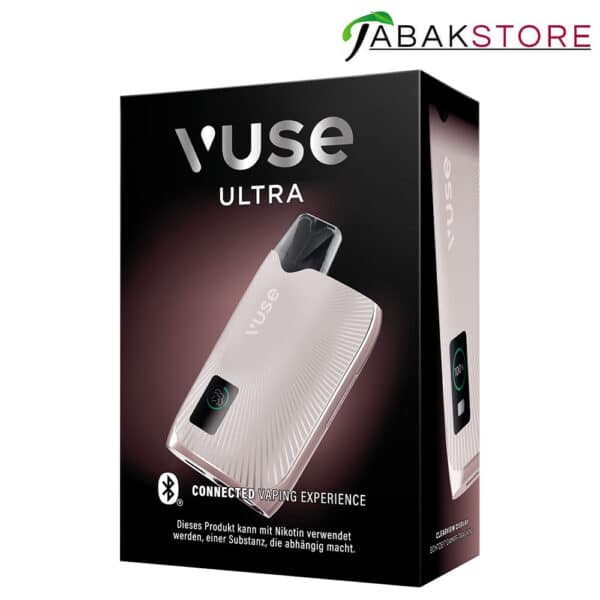 Vuse-Ultra-Device-Pearl-Rose-in-der-Verpackung-von-Links
