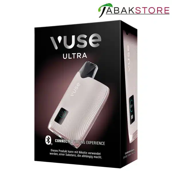 Vuse-Ultra-Device-Pearl-Rose-in-der-Verpackung-von-Links