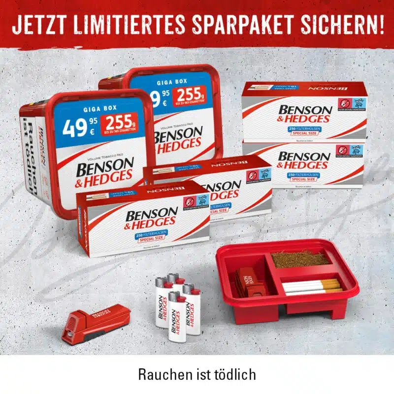 Benson und Hedges Tabak 50 Euro Bundle