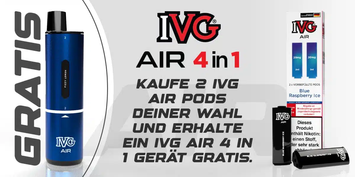 IVG Air Pods Banner mit Gratis Device