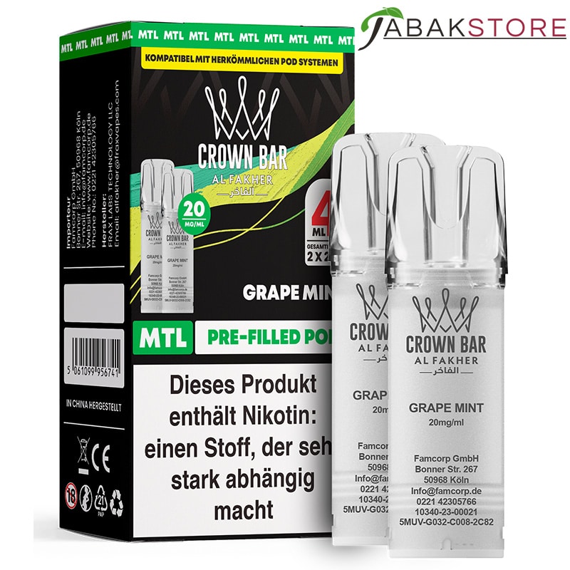 al fakher traube minze vape Al Fakher Pods | MTL | 2er Pack | Grape Mint 20mg