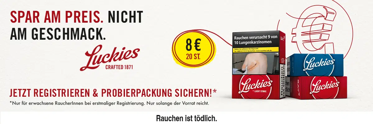 Gratis Lucky Strike Zigaretten Packung