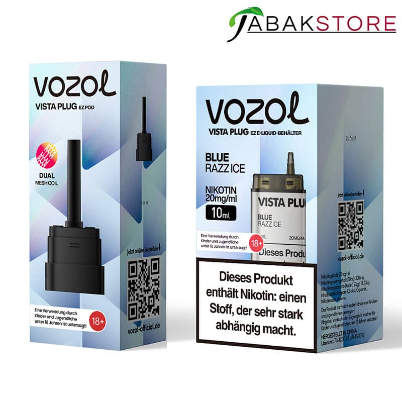 Vozol Vista Plug Ez | Pods | Blue Razz Ice | 10ml | Online kaufen
