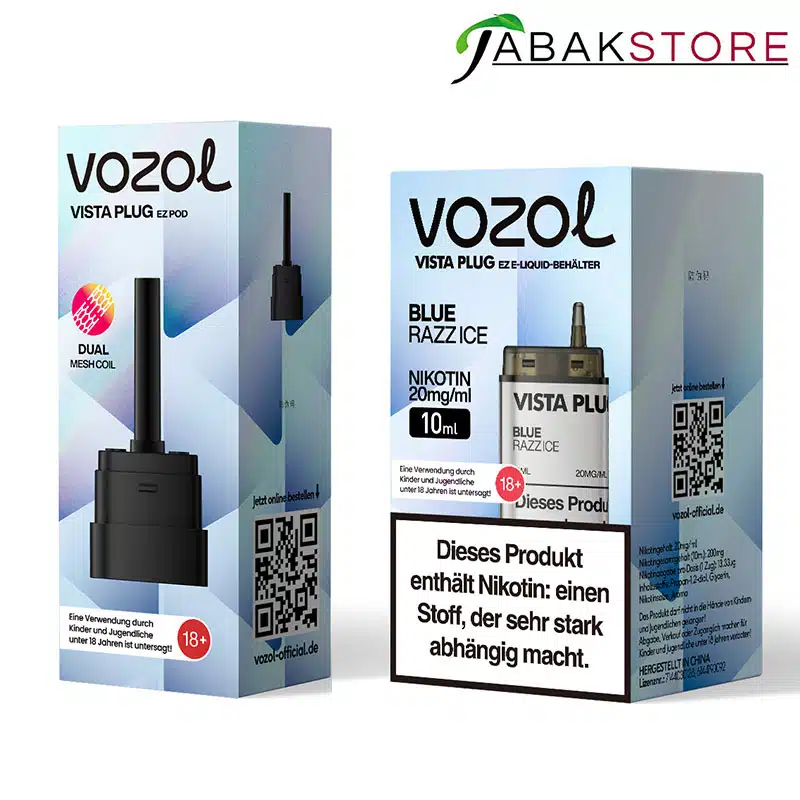 Vozol-Vistal--Plug-Blue-Razz-ice-20mg-mit-Leerpod