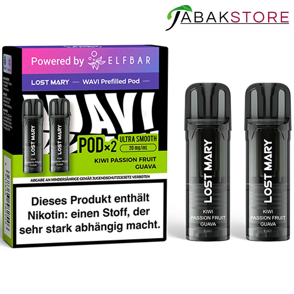 Lost Mary WAVI | Kiwi Passionfruit Guava | Liquid Pod | 20mg | 2er Pack -  Tabakstore