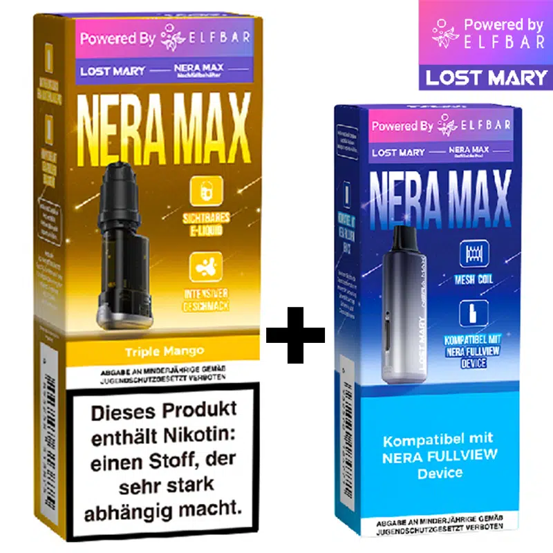 Lost-Mary-Nera-Max-Triple-Mango-mit-Refill-Package