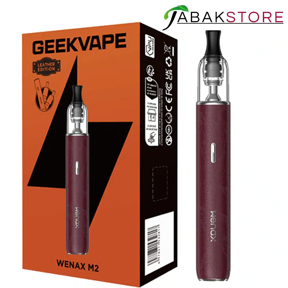 geekvape-wenax-m2-leather-wine-Red-edition