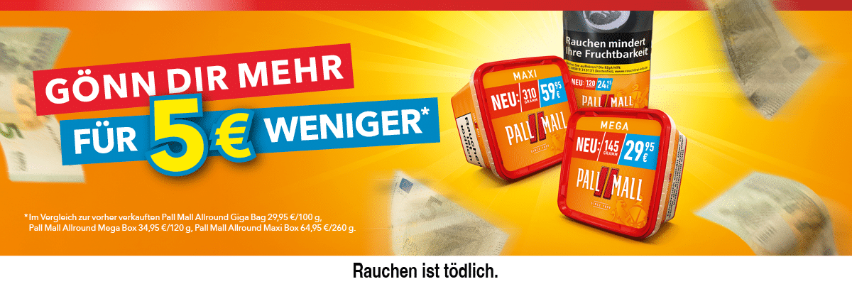 Pall Mall Tabak mega günstig Banner