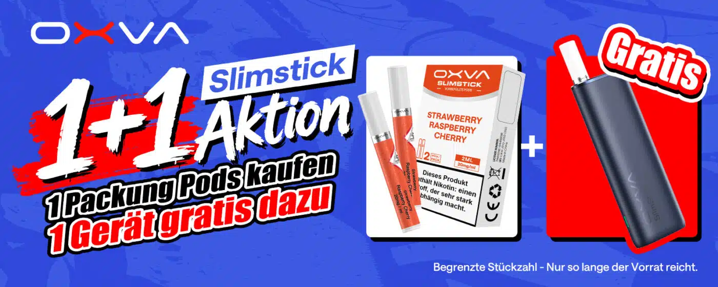 1+1 Aktion bei Oxva Slimstick