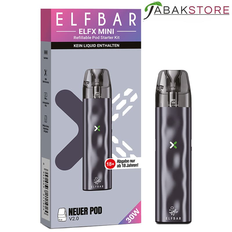 Elfbar - ELFX Mini | Starterset Akkutrger | Grey | Online kaufen