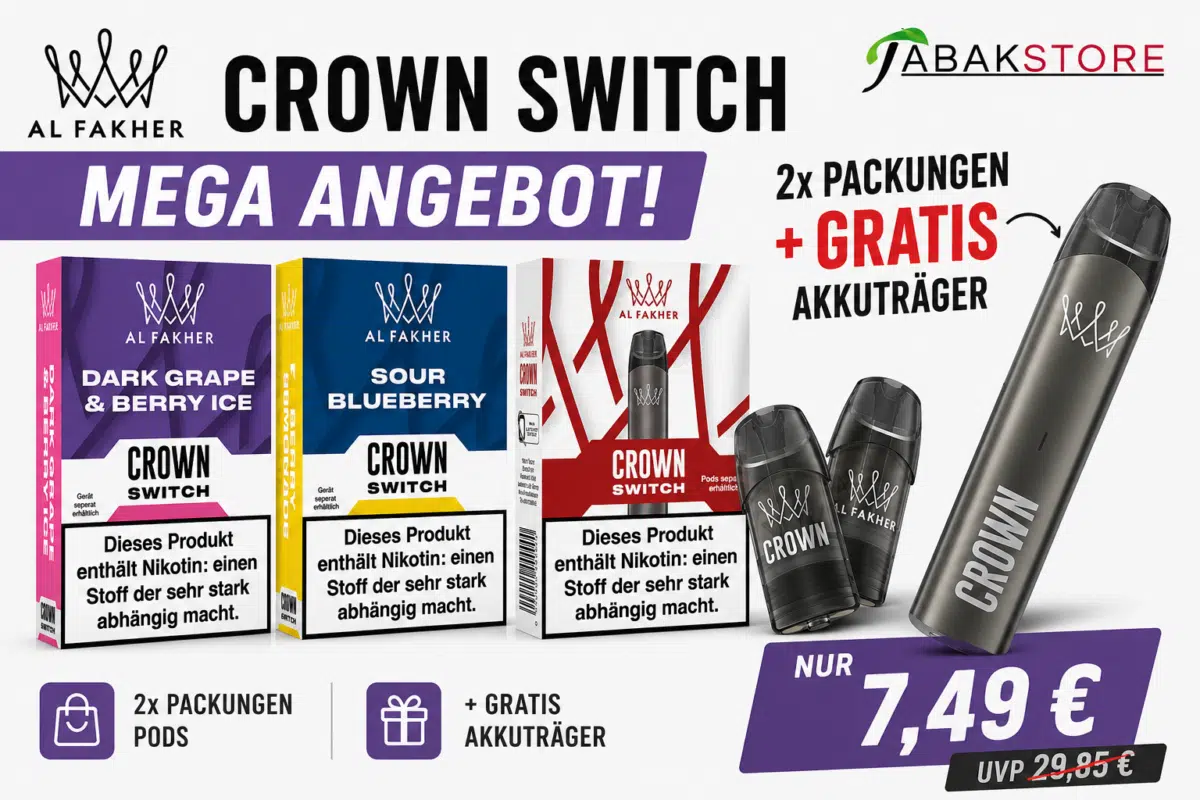 Al Fakher Crown Switch Banner mit einem mega guten Angebot