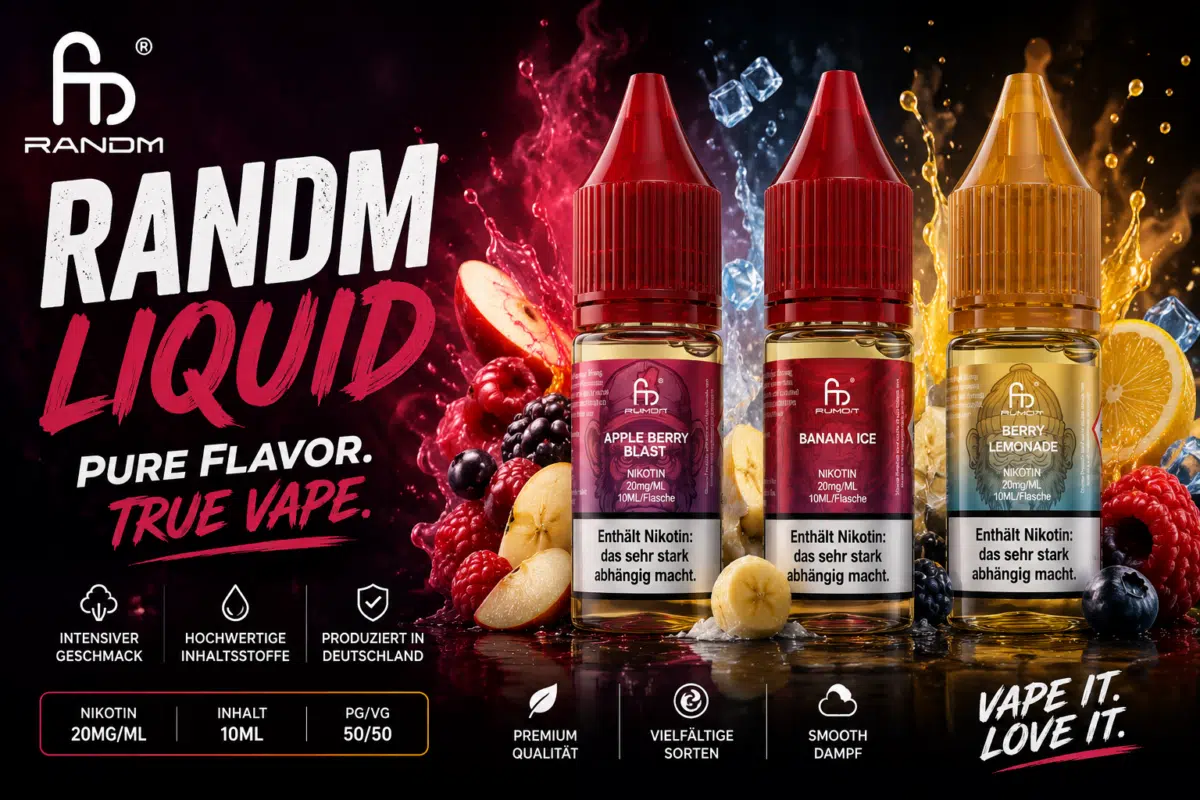 RandM Liquid Banner mit verschiedenen Sorten