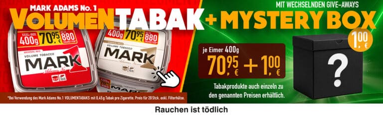 Werbebanner für Mark1 Eimer mit einer Merchbox