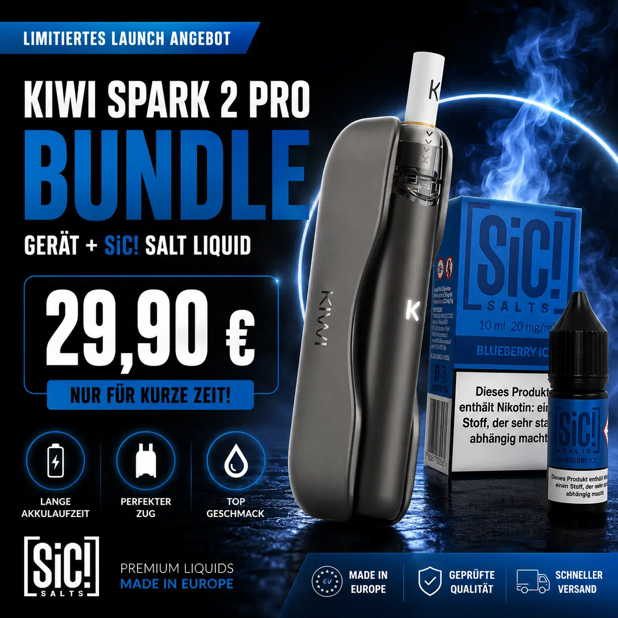 Kiwi 2 Spark Pro mit SiC salt Liquid