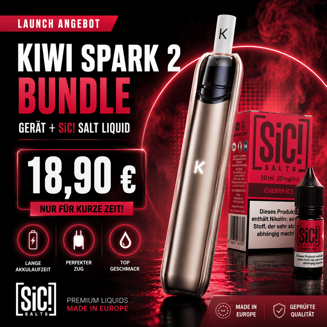 Kiwi Spark 2 Device mit SiC Salt Bundle