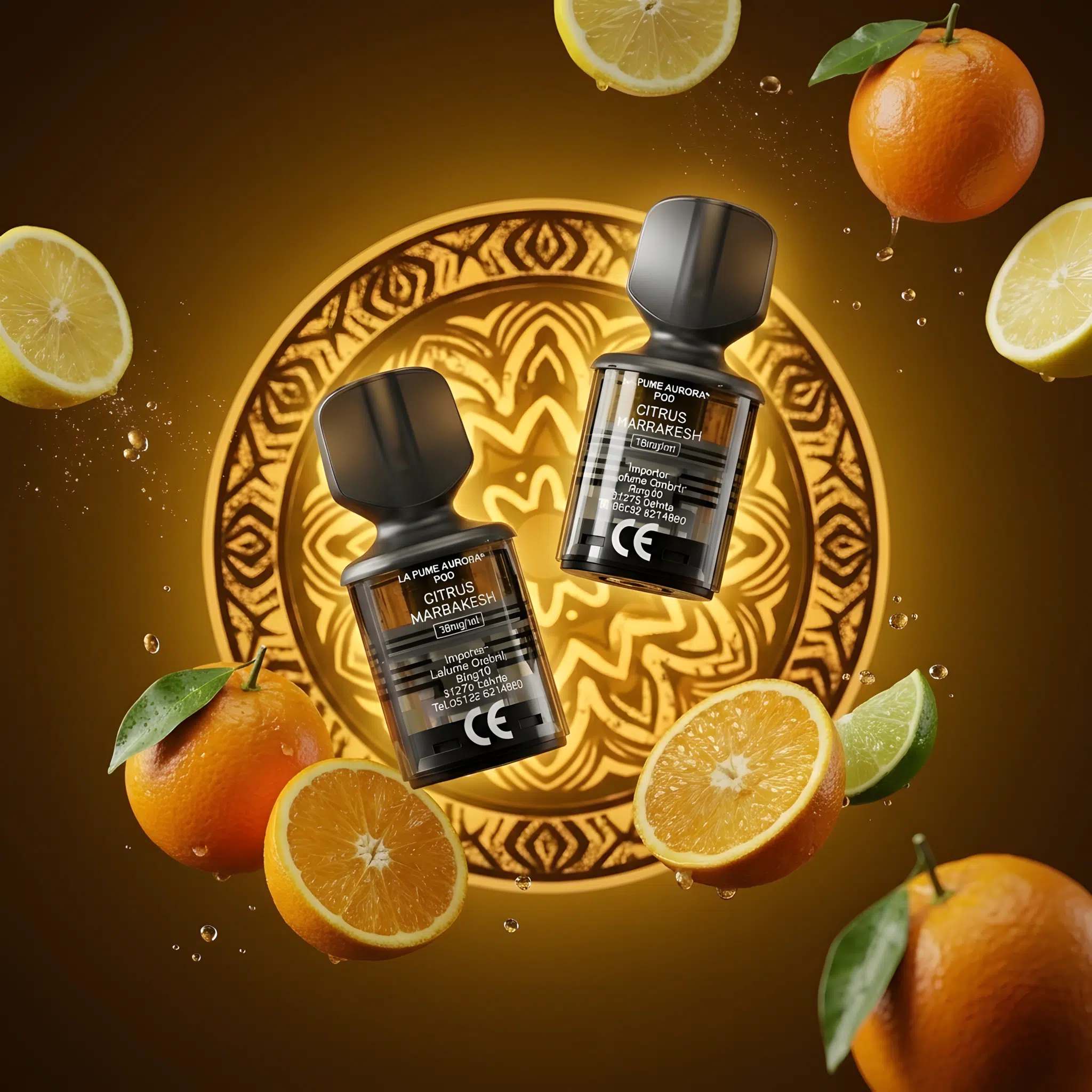 Lafume Aurora Pod+ - Citrus Marrakesh 2er Pack mit Zitronen im Hintergrund