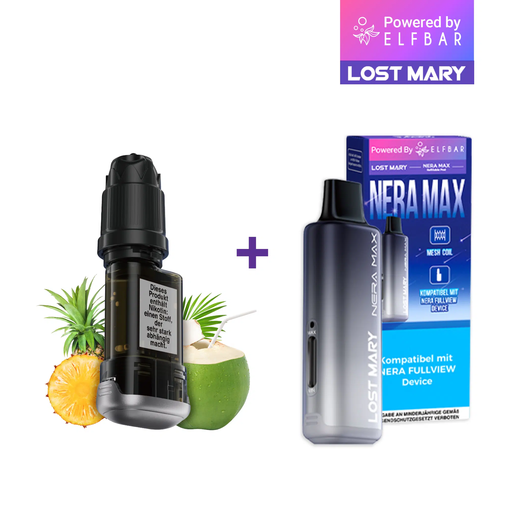 Lost Mary Nera Max Pineapple Coconut 15k Refill + AKkuträger