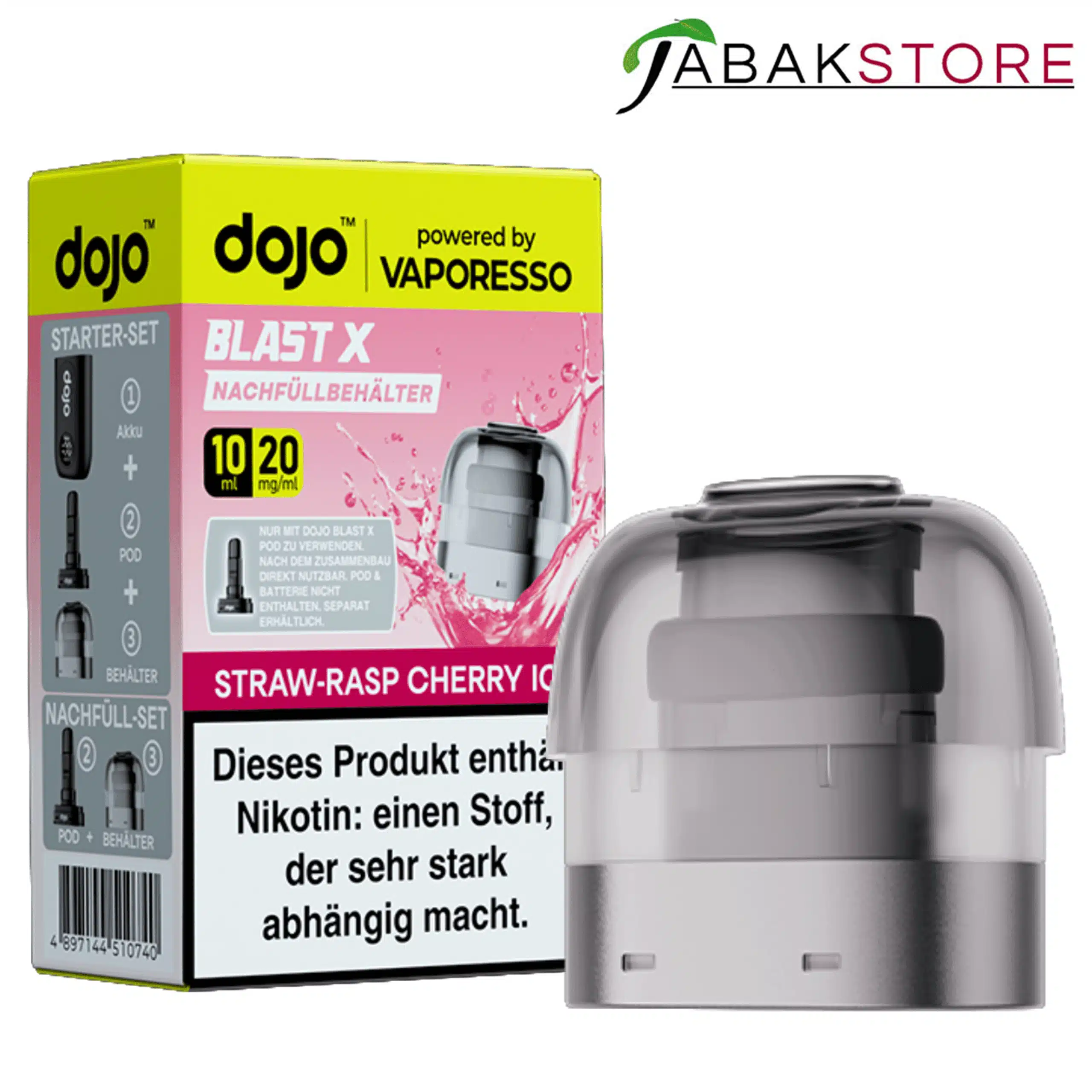 Dojo Blast X Refill Straw-Rasp Cherry Ice 20mg 10ml