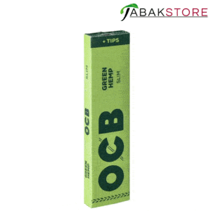 OCB Green Hemp Longpapes Slim 32x Blatt + Tips